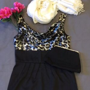 🦓London Times Animal Print /Black‎ Dress Animal🦒